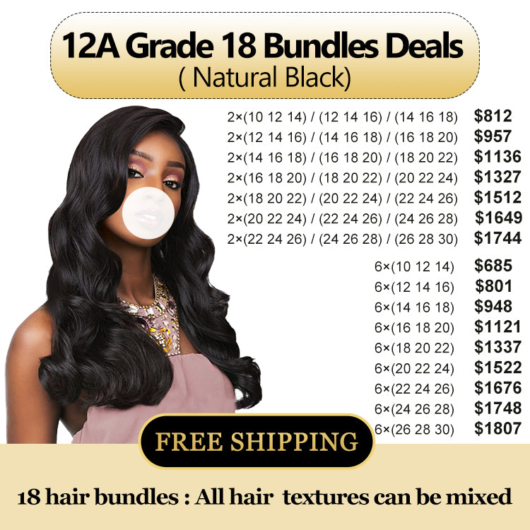 Miss Flawless Raw Hair  Human Hair 18 Bundles Deal Free Shipping