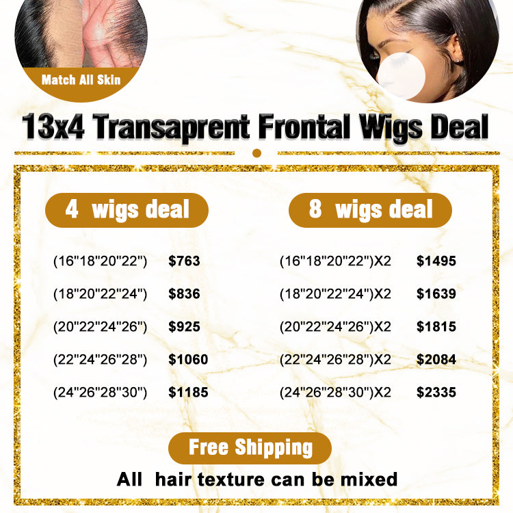 Transparent Lace Unit Frontal Wig Wholesale Package Deals