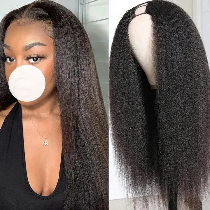 XBL Hair 250% Density Glueless U Part Wig Kinky Straight U Part Human Hair Wigs