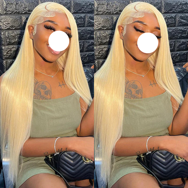XBL Hair #613 Blonde Straight Hair 3 Bundles with 5x5 HD Closure