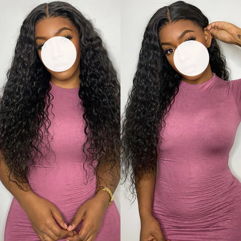XBL Hair 9A/10A12A Brazilian Water Wave 3 Bundles Human Hair Bundles with 5x5 Closure Small Knots