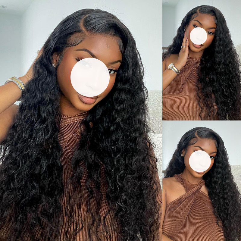 XBL Hair 9A/10A12A Brazilian Water Wave 3 Bundles Human Hair Bundles with 5x5 Closure Small Knots