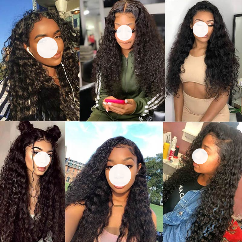 XBL Hair 9A/10A12A Brazilian Water Wave 3 Bundles Human Hair Bundles with 5x5 Closure Small Knots