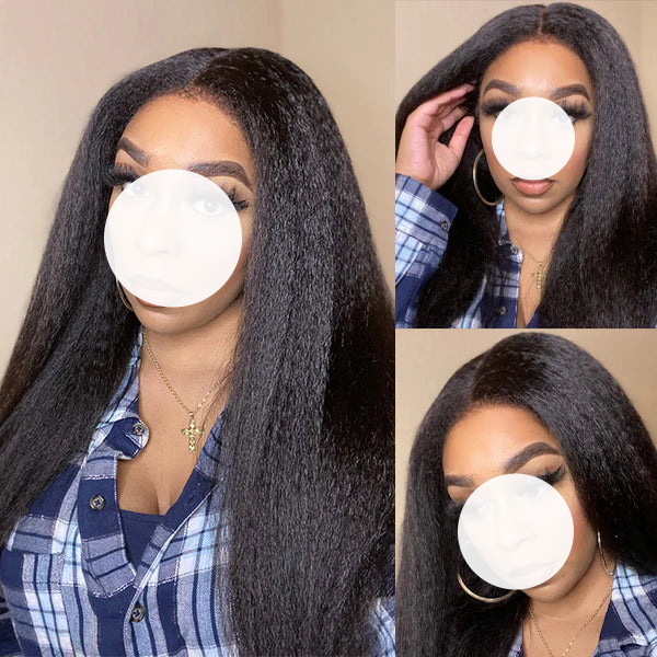 XBL Hair 9A/10A12A Kinky Straight Human Hair Bundles with 5x5 Closure