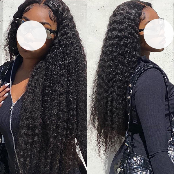 XBL Hair 9A/10A12A Soft And Full Deep Wave Hair 3 Bundles with 5x5 Lace Closure