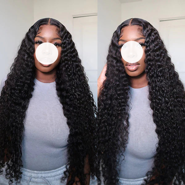 XBL Hair 9A/10A12A Soft And Full Deep Wave Hair 3 Bundles with 5x5 Lace Closure