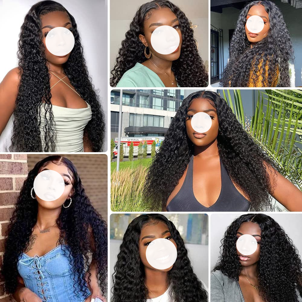 XBL Hair 9A/10A12A Soft And Full Deep Wave Hair 3 Bundles with 5x5 Lace Closure