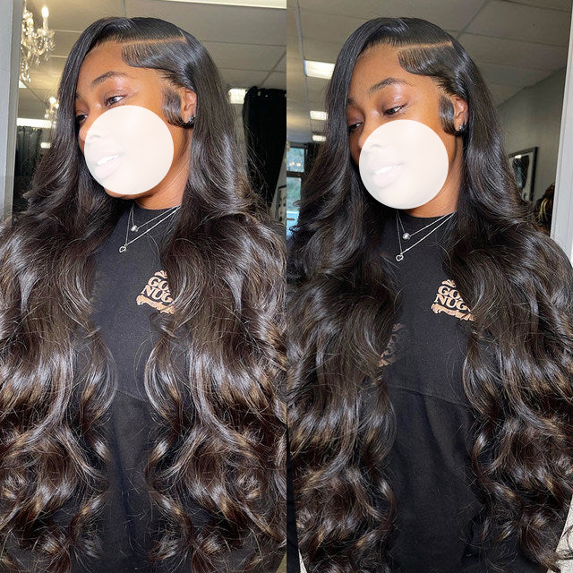 XBL Hair 9A/10A/12A Body Wave 3 Bundles with 13x6 Frontal with Preplucked Hairline