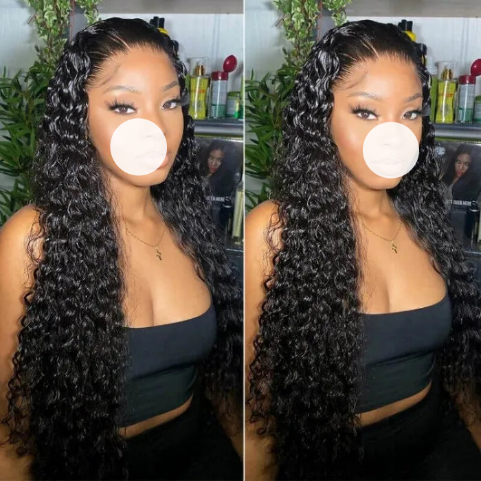 XBL Hair  9A/10A/12A Curly 3 Bundles with 13x6 Frontal with Preplucked Hairline