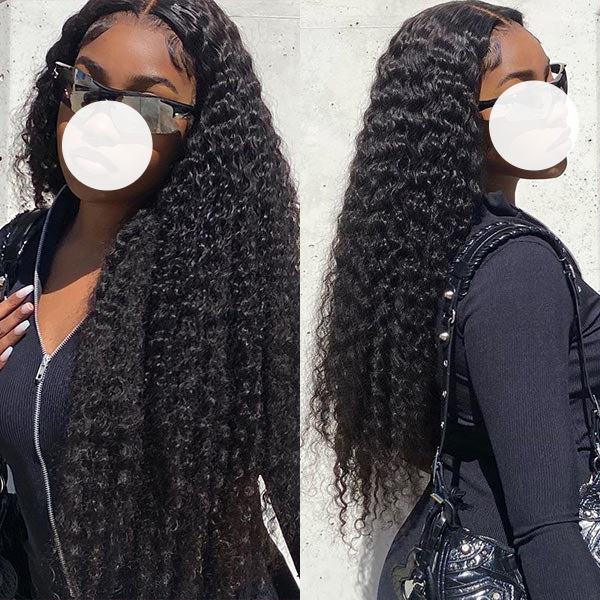 XBL Hair 9A/10A12A Deep Wave Thick 3 Human Hair Bundles With with 6x6 HD Closure