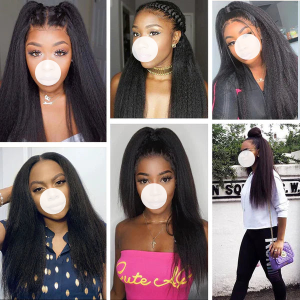 XBL Hair 9A/10A/12A Kinky Straight 3 Bundles with 13x6 Frontal with Preplucked Hairline