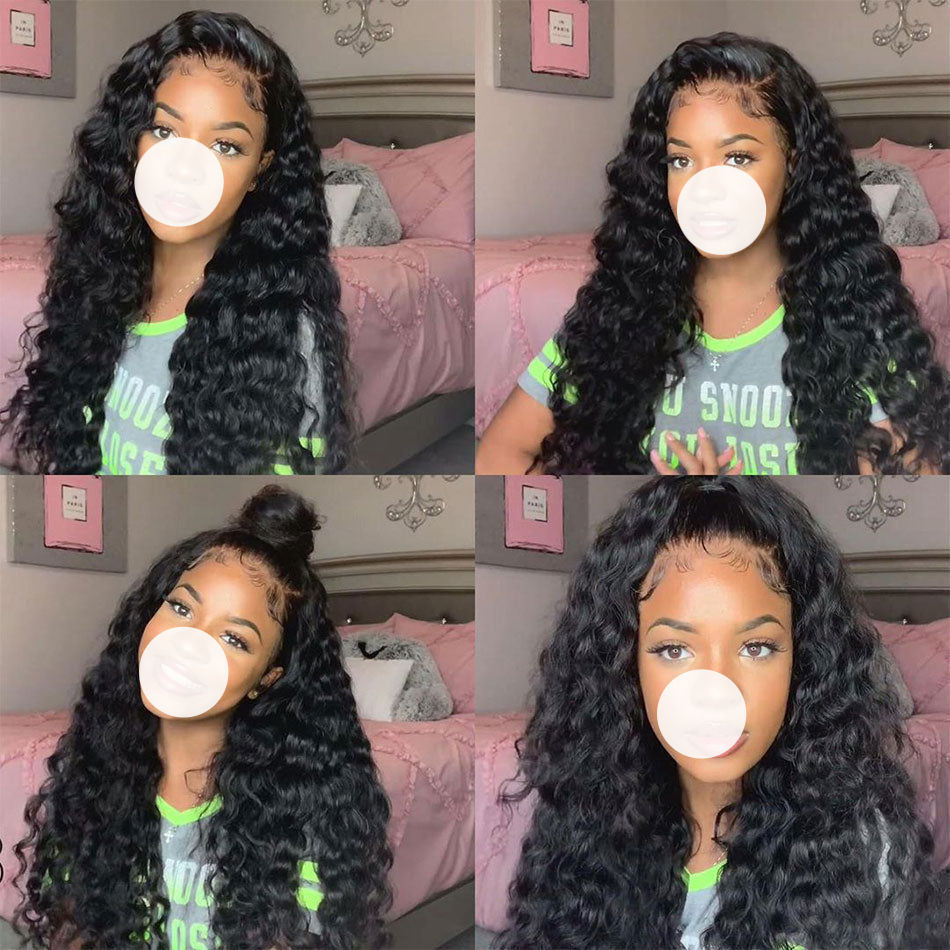 XBL Hair Loose Deep 3 Bundles with 4x4 Lace Closure Indian Human Hair