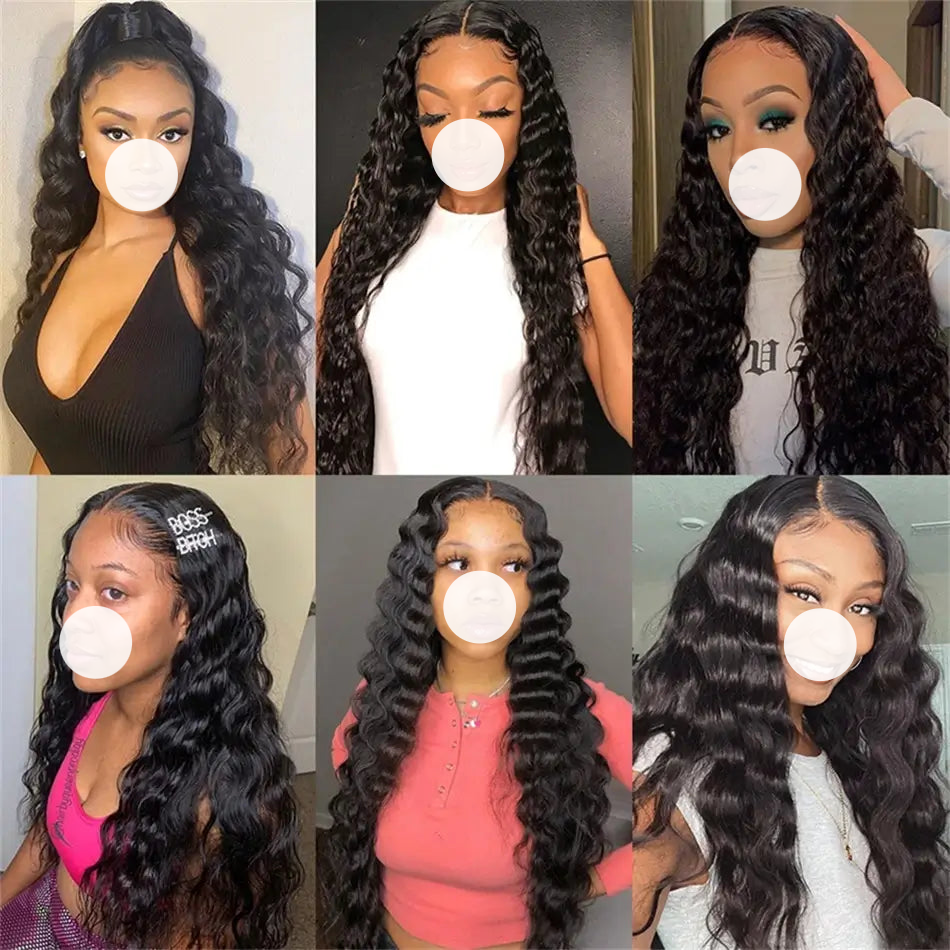 XBL Hair Loose Deep 3 Bundles with 4x4 Lace Closure Indian Human Hair