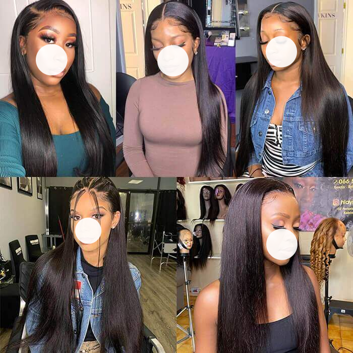 XBL Hair 9A/10A12A 7x7 HD Closure with 3 Straight Human Hair Bundles