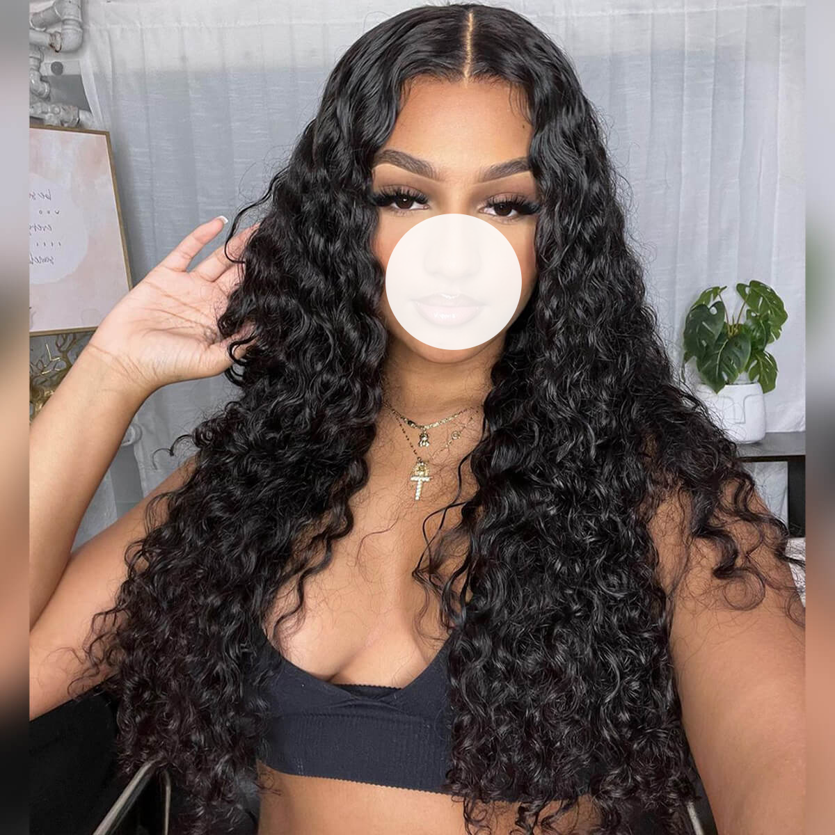 XBL Hair Water Wave Bundles with 4x4 Lace Closure Indian Human Hair Free Part