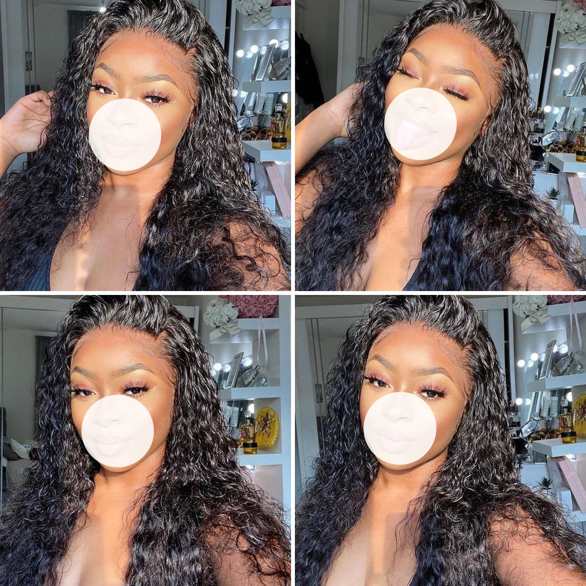 XBL Hair Water Wave Bundles with 4x4 Lace Closure Indian Human Hair Free Part