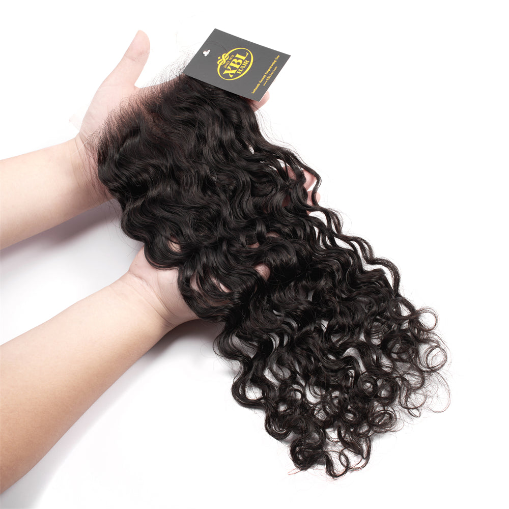 XBL Hair Miss Lovely 5x5 HD Lace Closure Water Wave Small Knots 100% Human Hair