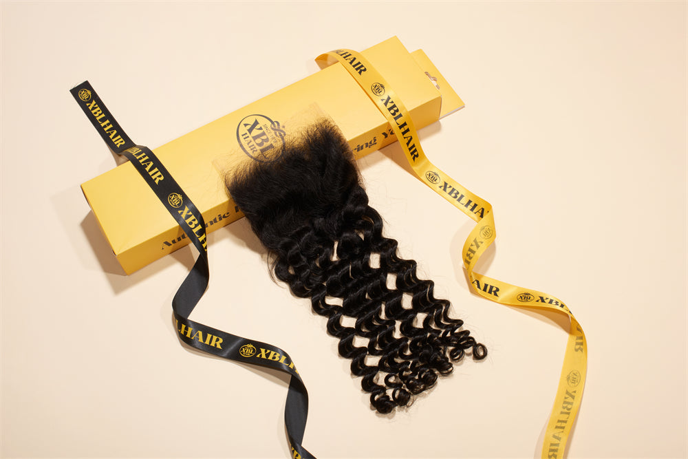 XBL Hair 5x5 HD Lace Closure Deep Wave Small Knots 100% Human Hair