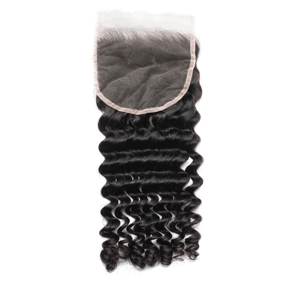 XBL Hair 5x5 HD Lace Closure Deep Wave Small Knots 100% Human Hair