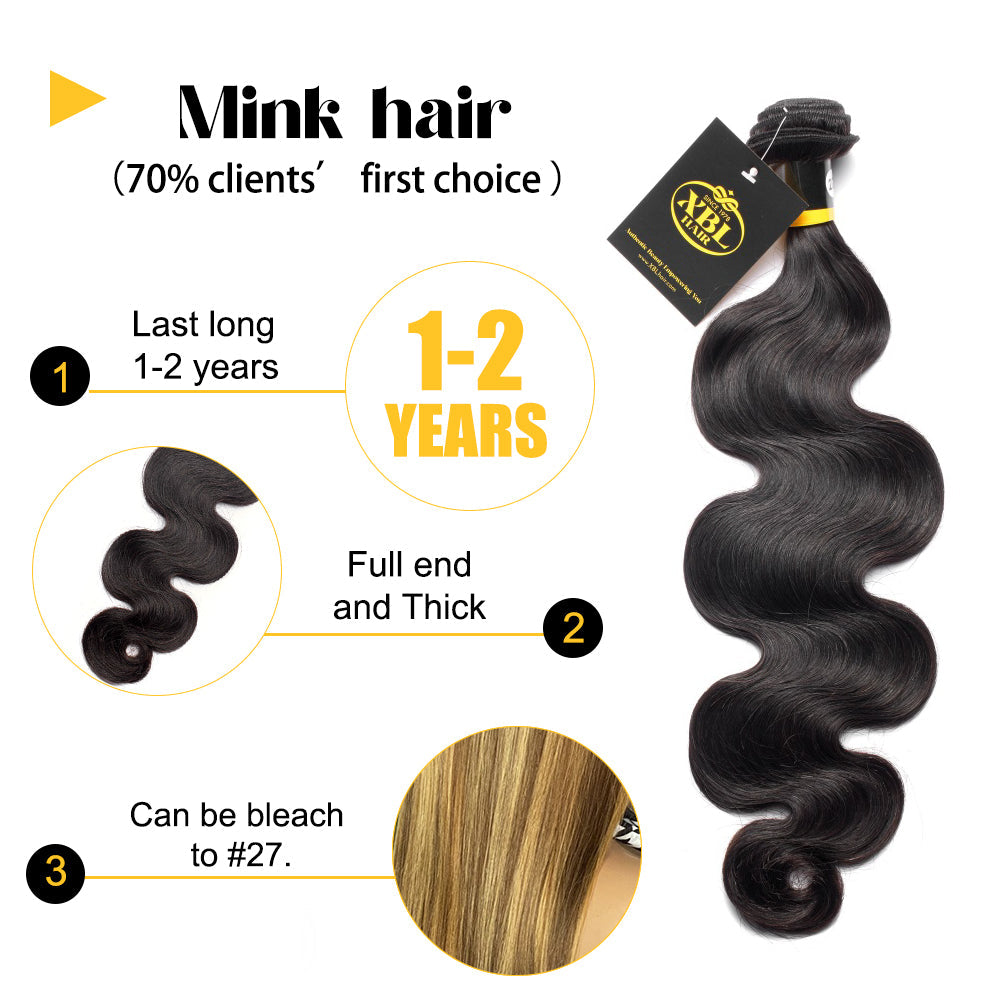 XBLhair Miss Lovely Mink Hair  Body Wave Brazilian Hair Virgin Human Hair