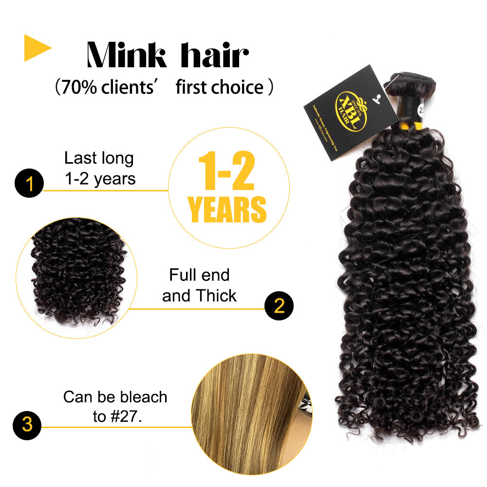 XBLhair Miss Lovely Mink Hair Curly Unprocessed Original Brazilian Human Hair