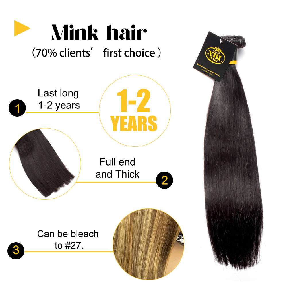 XBLhair Miss Lovely Brazilian Mink Hair Hair Straight Virgin Hair Extensions