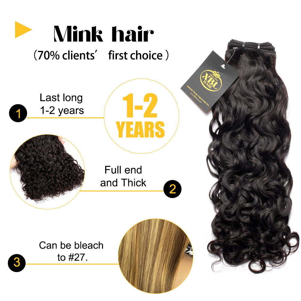 XBLhair Miss Lovely Mink Hair Water Wave Human Hair Bundles Hair Weaves Hair Extensions