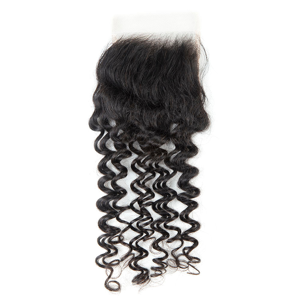XBL Hair 4x4 HD Lace Closure Deep Wave Wave Natural Black