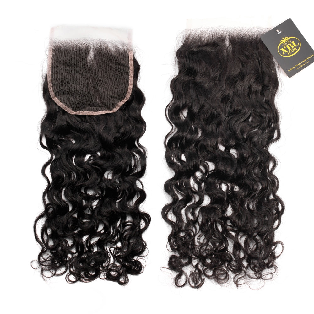 XBL Hair 5x5 HD Lace Closure Water Wave Small Knots 100% Human Hair