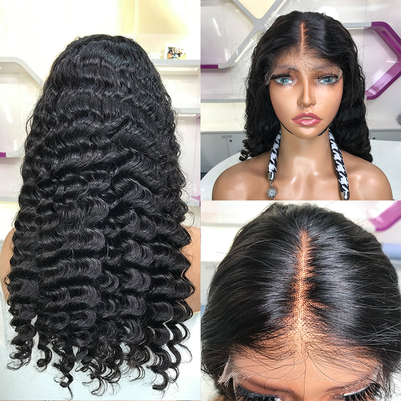XBLhair Glueless 5x5 HD Closure Wig Pineapple Wave 200% Density with Bleached Knots