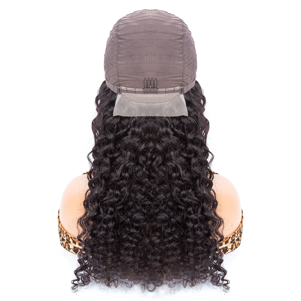180% Density 4×4 HD Lace Closure Wig Deep Wave