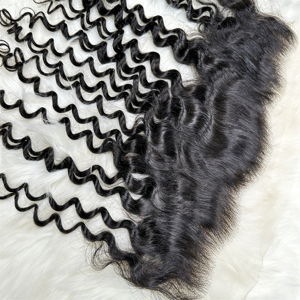 XBLHair 13x4 HD Lace Deep Wave Frontal 100% Virgin Natural Line Hair