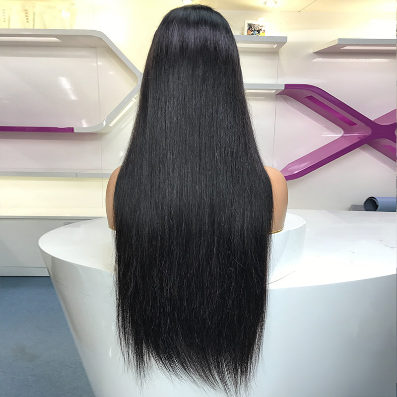 XBLhair 200% Density Glueless 5x5 HD Closure Wig Straight with Bleached Knots