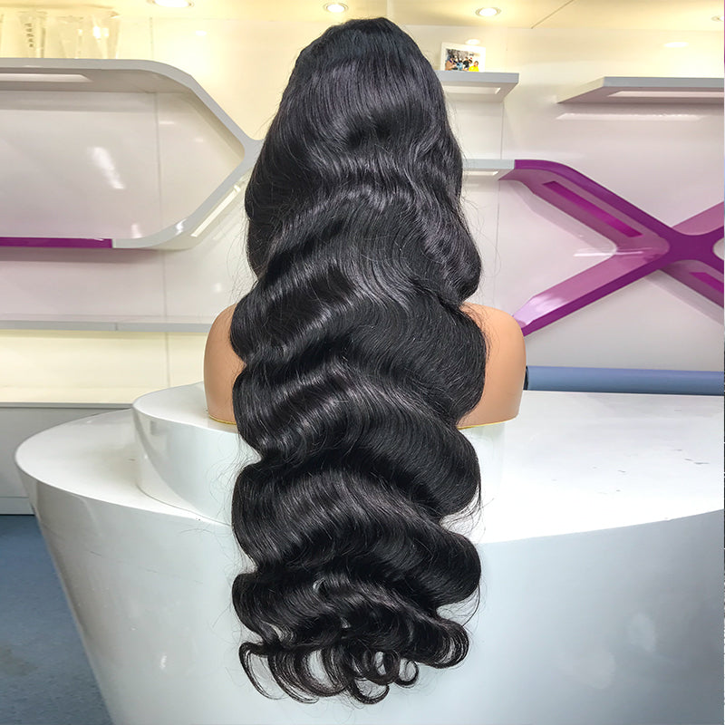 XBLhair Glueless 5x5 HD Closure Wig Body Wave 200% Density with Bleached Knots