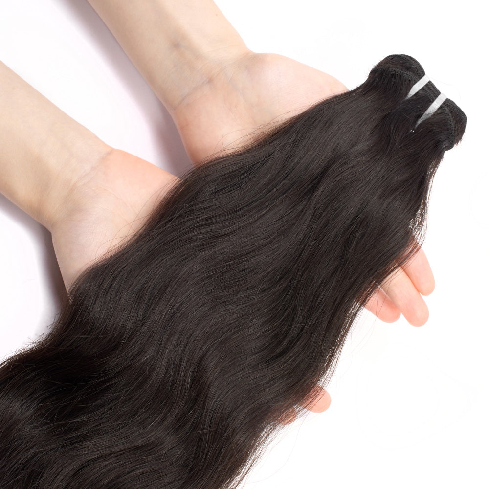 XBLhair Miss Attractive Burmese Raw Inborn Wavy Hair Extensions Natural Wave Human Hair