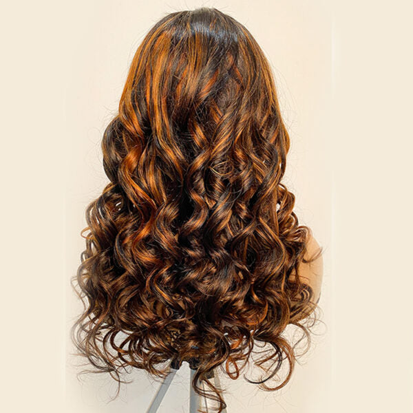 XBLhair OEM Loose Wave Highlight 1b/30 13×4 Transparent  Lace Frontal Wigs