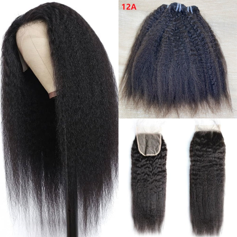 XBL Hair Miss Flawless / Lovely / Pretty Kinky Straight Human Hair 3 Bundles with 4x4/5x5/6x6 Lace Closure