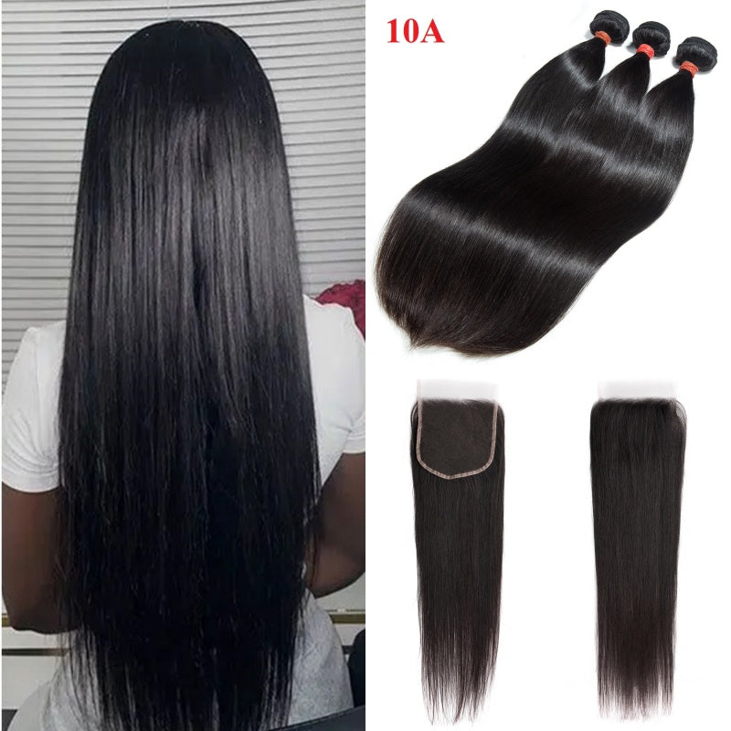 XBL Hair Miss Flawless / Lovely / Pretty Silky Straight Hair 3 Bundles With 4x4/5x5/6x6 HD Lace Closure Human Hair Bundles