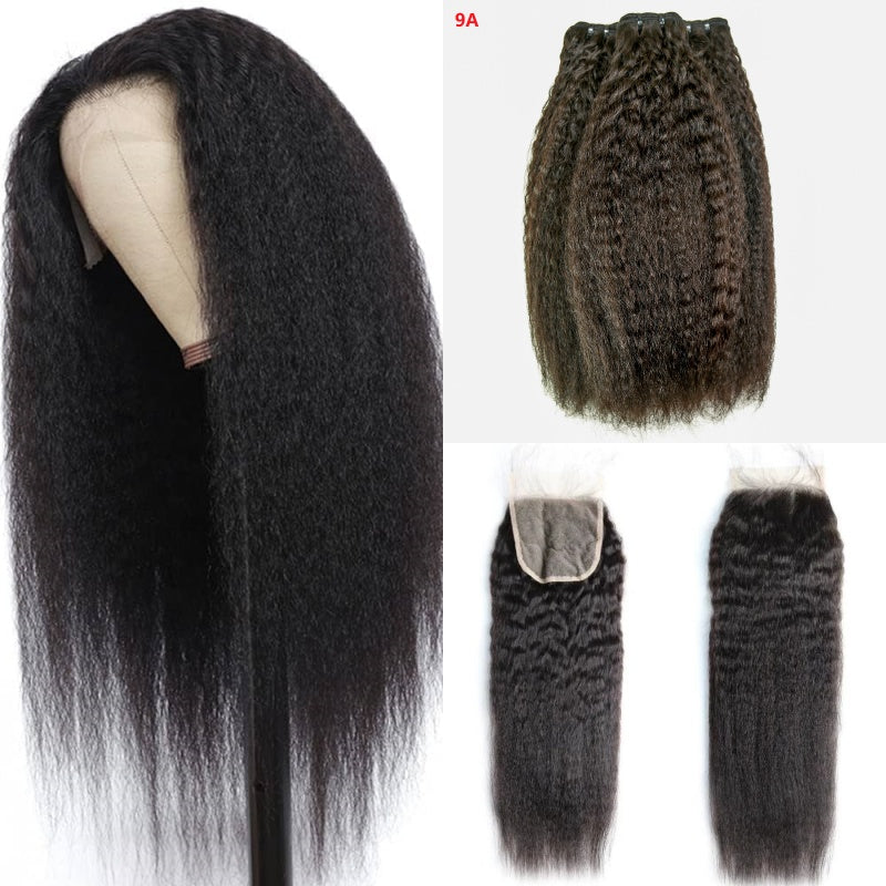 XBL Hair Miss Flawless / Lovely / Pretty Kinky Straight Human Hair 3 Bundles with 4x4/5x5/6x6 Lace Closure