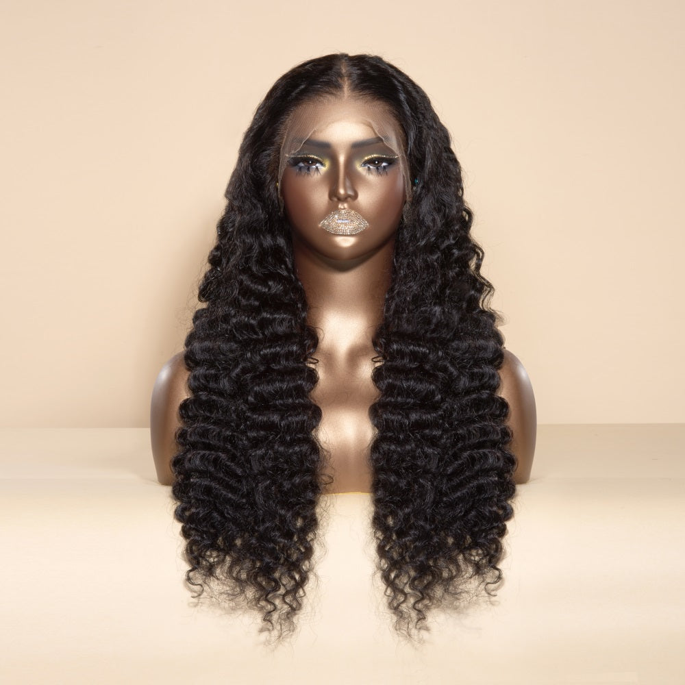 XBLHair 13x6/13x4 Lace Front Pineapple Wave Wig 250% Density HD Human Hair Bleached Small Knots