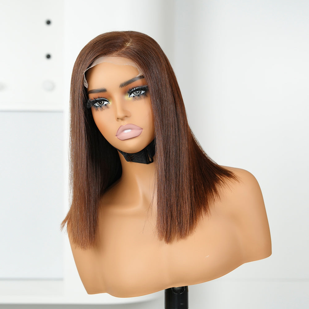 raw har 5x5 hd lace #4 bob wig