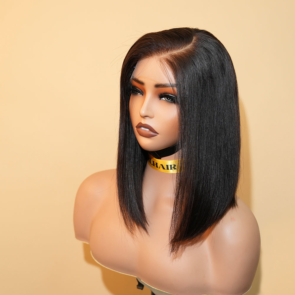 raw har 5x5 hd lace natural bob wig