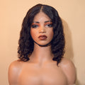 raw har 5x5 hd lace natural deep wave bob wig