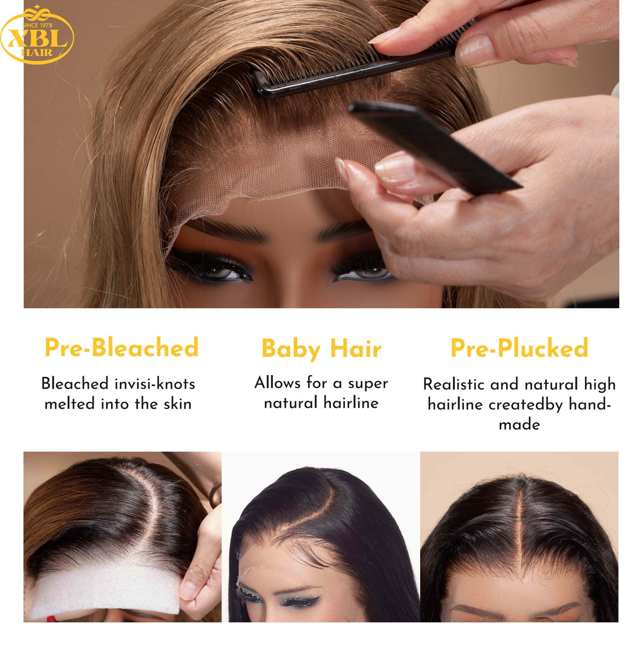 XBLhair Professional Stylist Wig Bella A01 Colored Glueless Ready to Go Wig 5x5/13x4 HD Wig With Small Knots and Preplucked Hairline and Bleached Knots