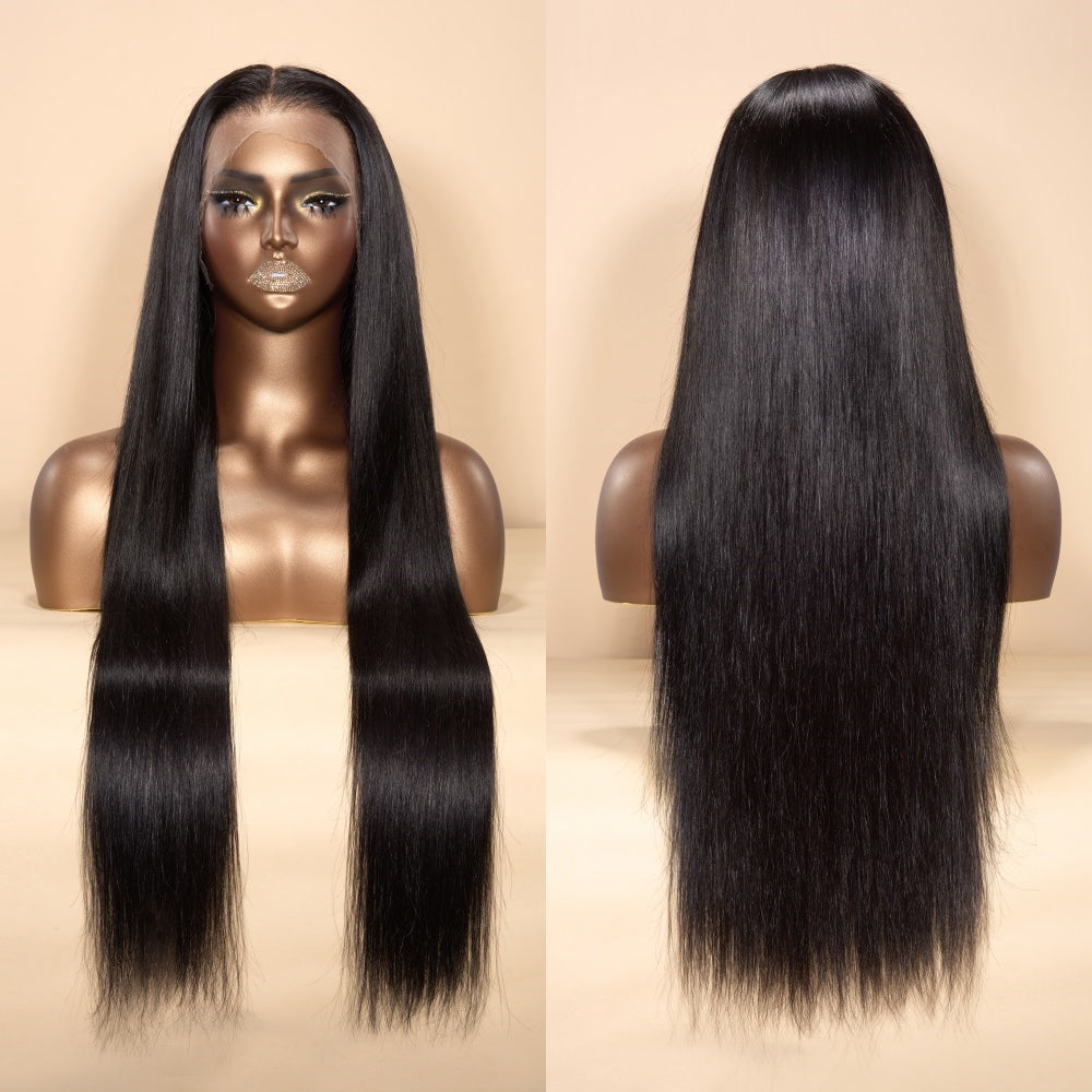 XBL Hair Bleached Small Knots Straight 13x4/13x6 HD Lace Frontal Wig with Baby Hair Pre-plucked Hairline