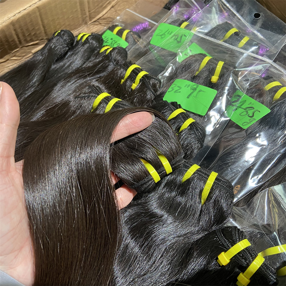 XBLhair Miss Fantastic Tegular Density Younger Raw Hair Bundles Straight Wave 100% One Donor Human Raw Hair