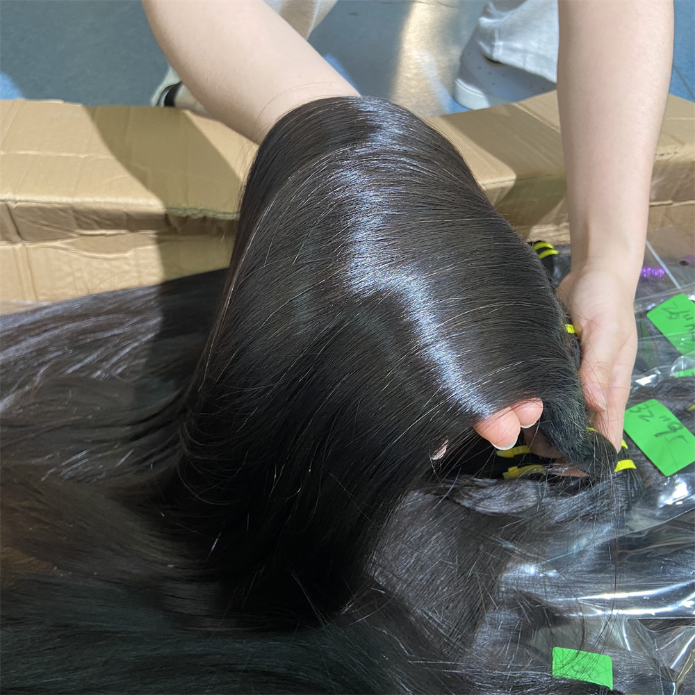 XBLhair Miss Fantastic Tegular Density Younger Raw Hair Bundles Straight Wave 100% One Donor Human Raw Hair