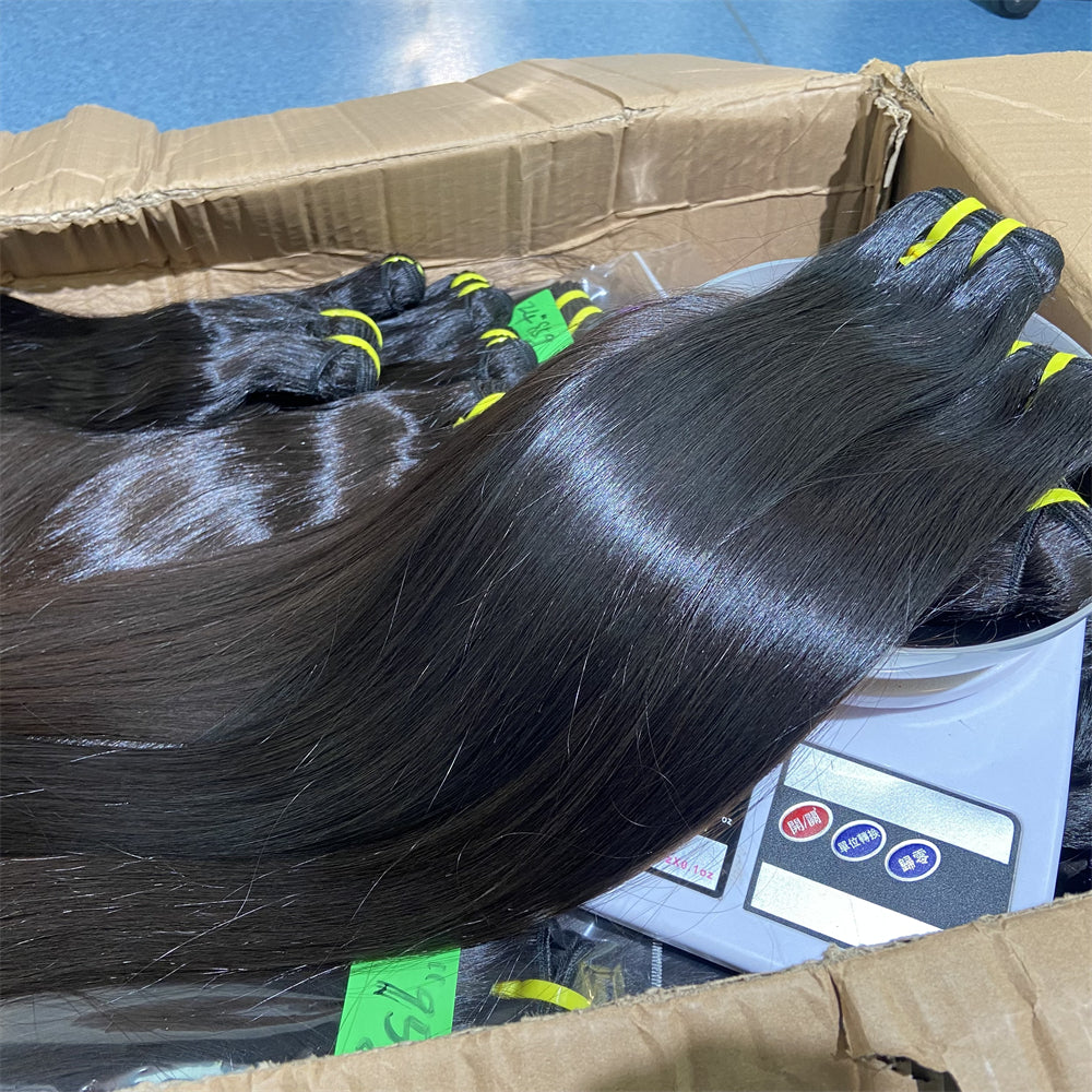 XBLhair Miss Fantastic Tegular Density Younger Raw Hair 3 Bundles Straight Wave 100% One Donor Human Raw Hair